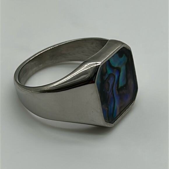 Hand Crafted Other - Natural Abalone Shell Handmade Men's Ring Size 12.5 NWT